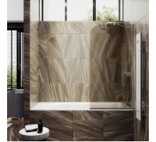 Шторка на ванну Maybah Glass MGV-73-5у 500x1400 в узком профиле Хром матовый стекло бронзовое матовое