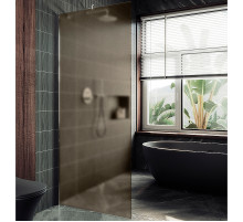 Душевая перегородка Maybah Glass MGD-703-5ш 690x1950 в широком профиле Хром матовый стекло бронзовое матовое