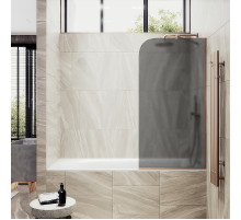 Шторка на ванну Maybah Glass MGV-141-2у 540x1400 в узком профиле Бронза стекло графитовое матовое