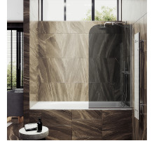 Шторка на ванну Maybah Glass MGV-140-5у 540x1400 в узком профиле Хром матовый стекло графитовое