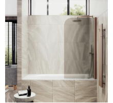 Шторка на ванну Maybah Glass MGV-617-2 700x1400 поворотная на монопетле Бронза стекло бронзовое матовое