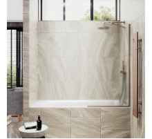 Шторка на ванну Maybah Glass MGV-143-2у 640x1400 в узком профиле Бронза стекло сатиновое