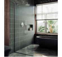 Душевая перегородка Maybah Glass MGD-706-5у 690x1950 в узком профиле Хром матовый стекло сатиновое