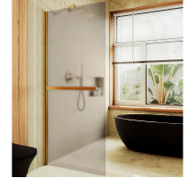 Душевая перегородка Maybah Glass MGD-722-3ш 690x1950 в широком профиле Золото стекло бронзовое матовое