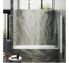 Шторка на ванну Maybah Glass MGV-95-1ш 900x1400 в широком профиле Белый стекло сатиновое