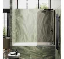 Шторка на ванну Maybah Glass MGV-135-6у 440x1400 в узком профиле Черный стекло бронзовое
