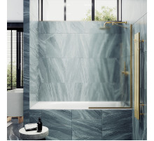 Шторка на ванну Maybah Glass MGV-92-3у 600x1400 в узком профиле Золото стекло сатиновое