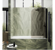 Шторка на ванну Maybah Glass MGV-616-6 700x1400 поворотная на монопетле Черный стекло бронзовое