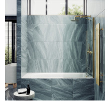 Шторка на ванну Maybah Glass MGV-64-3ш 800x1400 в широком профиле Золото стекло прозрачное