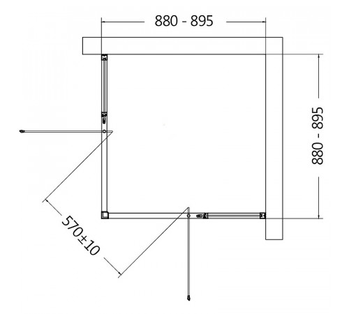 Душевой уголок AQUAme 90x90 AQM7102 профиль Хром стекло прозрачное