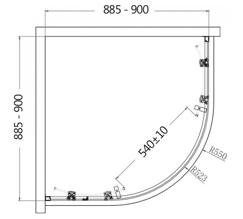 Душевой уголок AQUAme 90x90 AQM3801F-9 профиль Хром стекло прозрачное