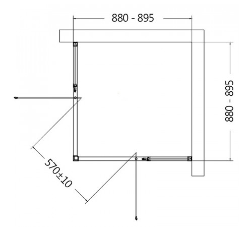 Душевой уголок AQUAme 90x90 AQM7102-2-9 профиль Черный матовый стекло прозрачное