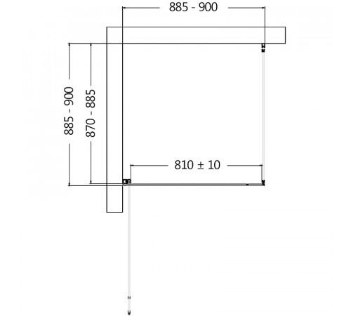 Душевой уголок AQUAme 90x90 L AQM5215-LH-9 профиль Черный матовый стекло прозрачное