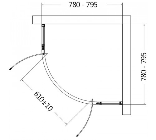 Душевой уголок AQUAme 80x80 AQM7101-8 профиль Хром стекло прозрачное