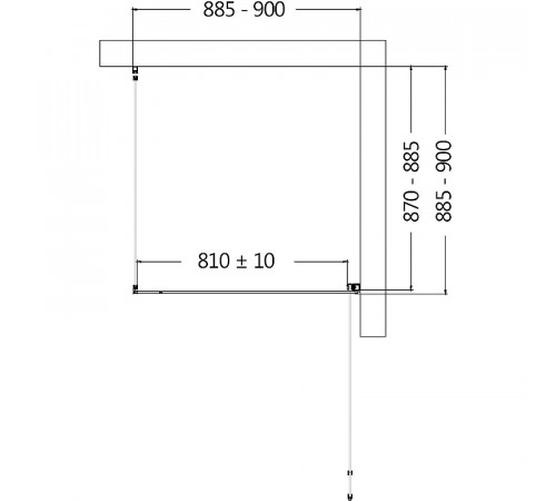 Душевой уголок AQUAme 90x90 R AQM5215-RH-9 профиль Черный матовый стекло прозрачное