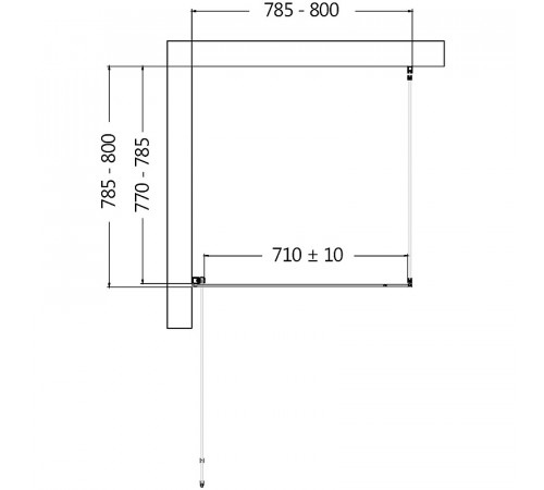 Душевой уголок AQUAme 80x80 L AQM5215-LH-8 профиль Черный матовый стекло прозрачное