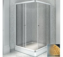 Душевой уголок Radomir 100x90 L 1-03-1-1-0-1211 с поддоном профиль Белый стекло матовое