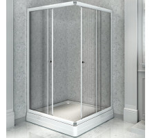 Душевой уголок Radomir 100x110 L 1-03-1-1-0-1230 с поддоном профиль Белый стекло прозрачное