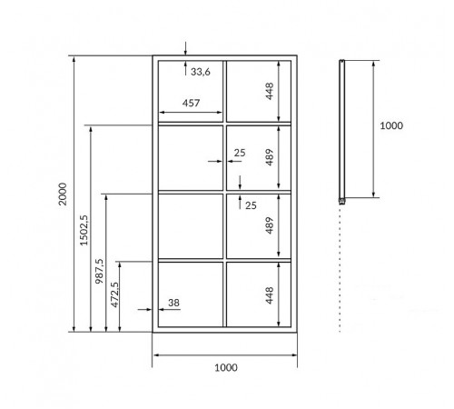 Душевая перегородка Excellent Fabrika 100x200 KAEX.4006.1000.LP профиль Черный стекло прозрачное