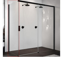 Душевая стенка Novellini Opera 90 L OPEFH89S-1H профиль Черный матовый стекло прозрачное