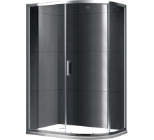 Душевой уголок Gemy Victoria 100х90 радиальный ассиметричный одна дверца профиль Хром стекло прозрачное