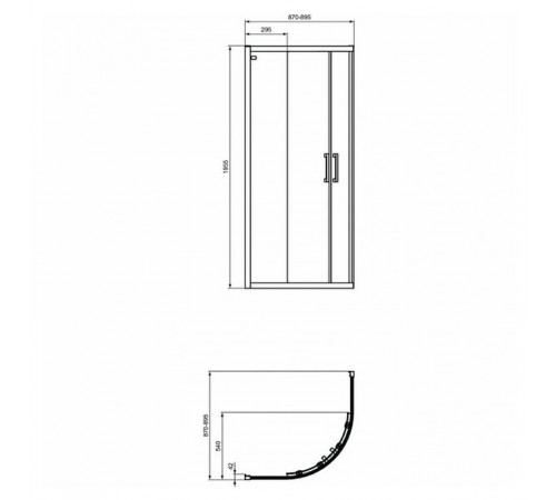 Душевой уголок Ideal Standard Connect 2 90х90 K9251V3 профиль Черный стекло прозрачное