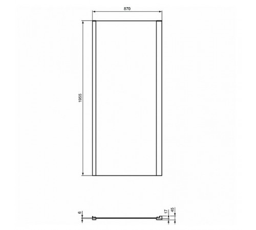 Душевая стенка Ideal Standard Connect 2 90 K9374V3 профиль Черный стекло прозрачное