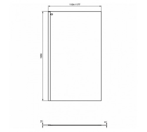 Душевая перегородка Ideal Standard Connect 2 120 K9379V3 профиль Черный стекло прозрачное