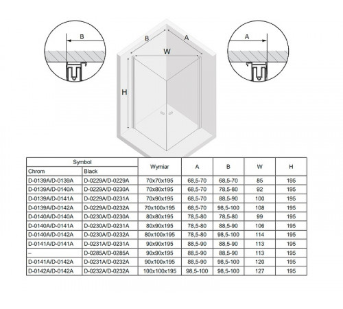 Душевой уголок New Trendy New Soleo Chrome 70х100 D-0139A/D-0142A профиль Хром стекло прозрачное