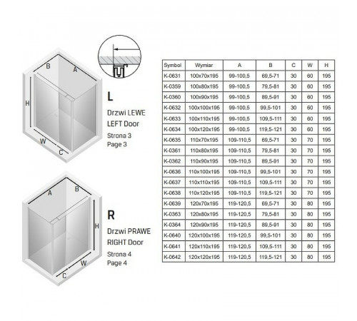 Душевой уголок New Trendy New Soleo Chrome 120х70 K-0639 профиль Хром стекло прозрачное