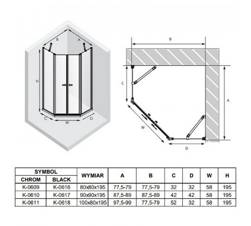 Душевой уголок New Trendy New Soleo Chrome 90х90 K-0610 профиль Хром стекло прозрачное