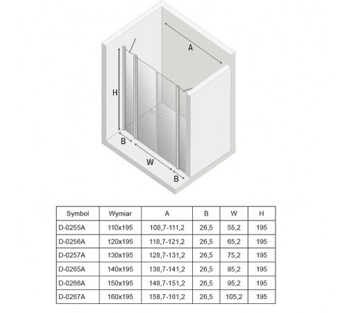 Душевая дверь New Trendy New Soleo Chrome 160 D-0267A профиль Хром стекло прозрачное