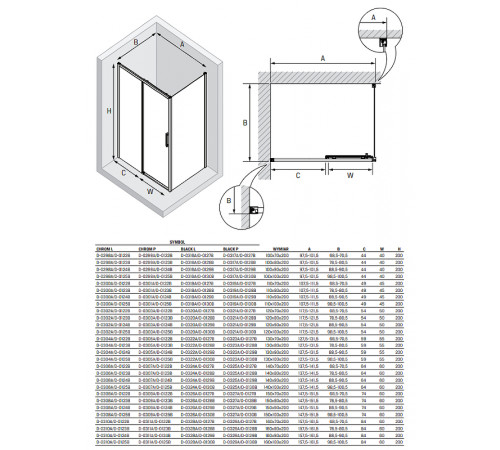 Душевой уголок New Trendy Prime Chrome 100х90 L D-0298A/D-0124B профиль Хром стекло прозрачное