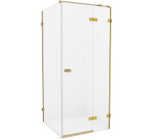 Душевой уголок New Trendy Avexa Gold 100х90 R EXK-1757 профиль Брашированное золото стекло прозрачное