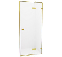 Душевая дверь New Trendy Avexa Gold 130 R EXK-1725 профиль Брашированное золото стекло прозрачное