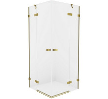 Душевой уголок New Trendy Avexa Gold 80х90 EXK-1777 профиль Брашированное золото стекло прозрачное