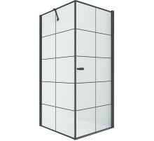 Душевой уголок New Trendy New Soleo Black 90х90 R D-0285A/D-0121B профиль Черный стекло прозрачное