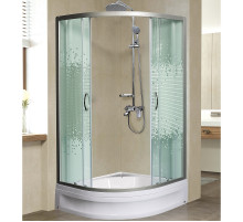 Душевой уголок Мономах ДУ 70x70 МЗ 10000005874 профиль Хром матовый стекло прозрачное с рисунком