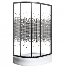 Душевой уголок Мономах ДУ 90x70 МЗ BL 10000008623 профиль Черный матовый стекло прозрачное с рисунком