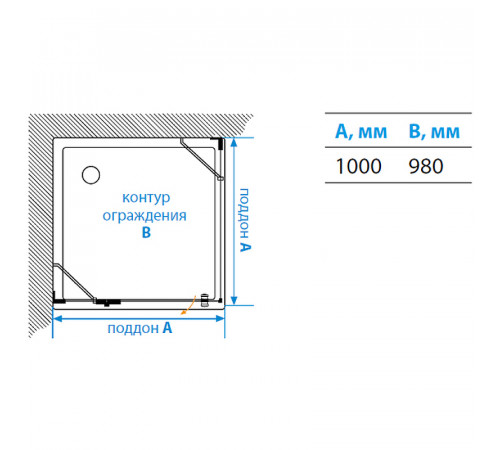 Душевой уголок Aquaton Lax SQR 100x100 L 1AX019SSXX000 профиль Хром стекло прозрачное