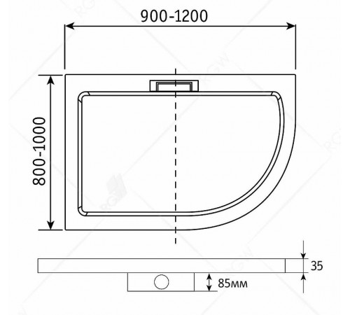 Душевой поддон из искусственного камня RGW GWS-41R 100х90 03150490-01R Белый