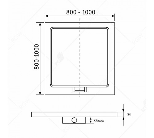 Душевой поддон из искусственного камня RGW GWS-01 100x100 03150100-01 Белый