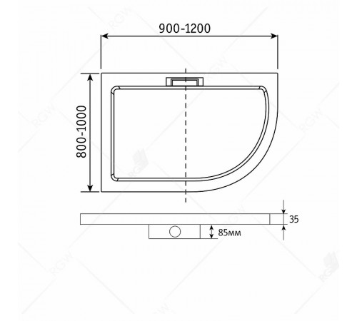 Душевой поддон из искусственного камня RGW GWS-41L 120х80 03150482-01L Белый