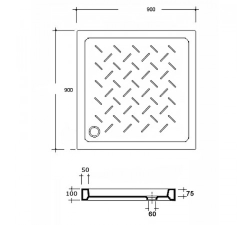 Керамический душевой поддон RGW CER CR B 90x90 19170199-04 Черный