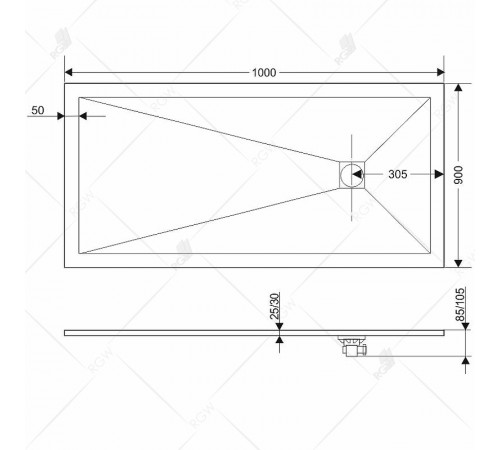 Душевой поддон из искусственного камня RGW Stone Tray ST-0109Be 100x90 16152910-03 Бежевый