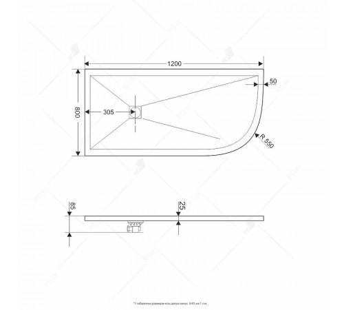 Душевой поддон из искусственного камня RGW Stone Tray ST/AL-W 120x80 16154128-01L Белый