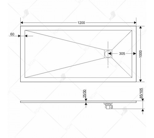 Душевой поддон из искусственного камня RGW Stone Tray ST-0120Be 120x100 16152012-03 Бежевый