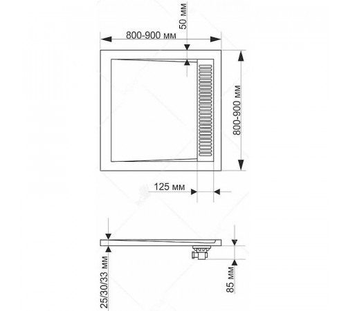 Душевой поддон из искусственного камня RGW Stone Tray STM-W 80х80 14202088-01 Белый