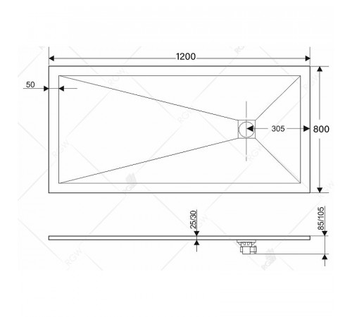 Душевой поддон из искусственного камня RGW Stone Tray ST-B 120x80 16152812-04 Черный