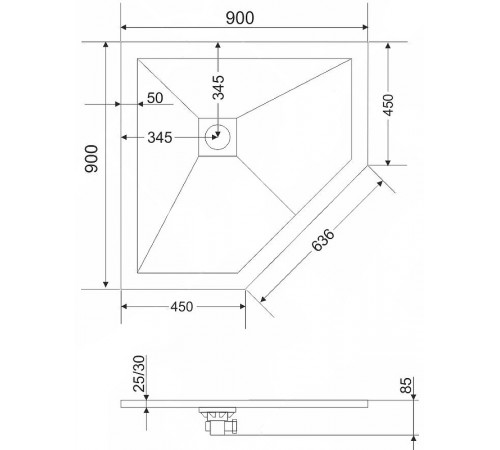 Душевой поддон из искусственного камня RGW Stone Tray ST/T-B 90x90 16155099-04 Черный